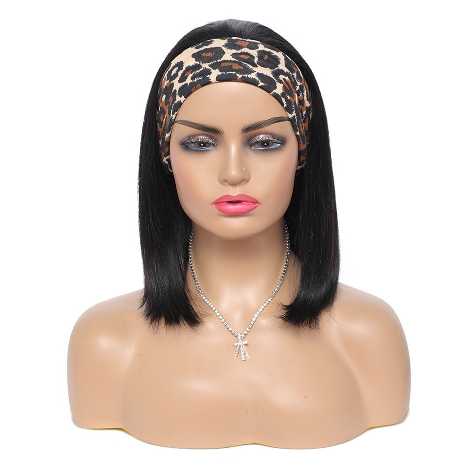 Straight Bob Human Hair Headband Wig Photo color