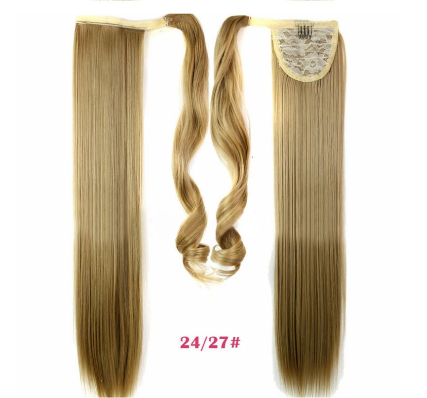 Straight Velcro Wig Ponytail Invisible Hair Extension 24 27