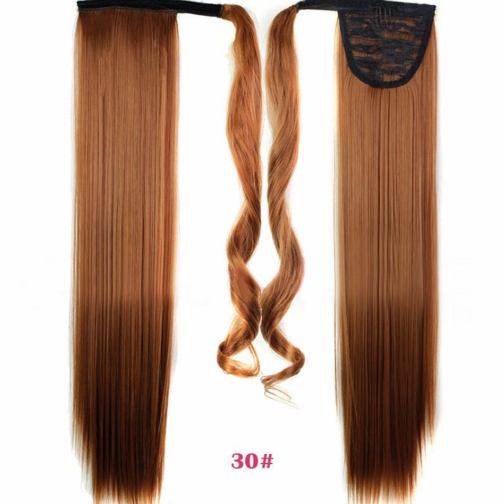 Straight Velcro Wig Ponytail Invisible Hair Extension 30