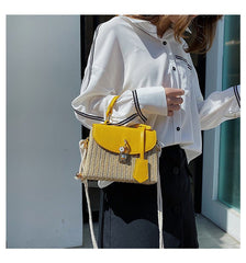 Straw Small Bag Handbags Popular New Trend Fashion Woven Messenger Bag Wild Shoulder Handbag Yellow