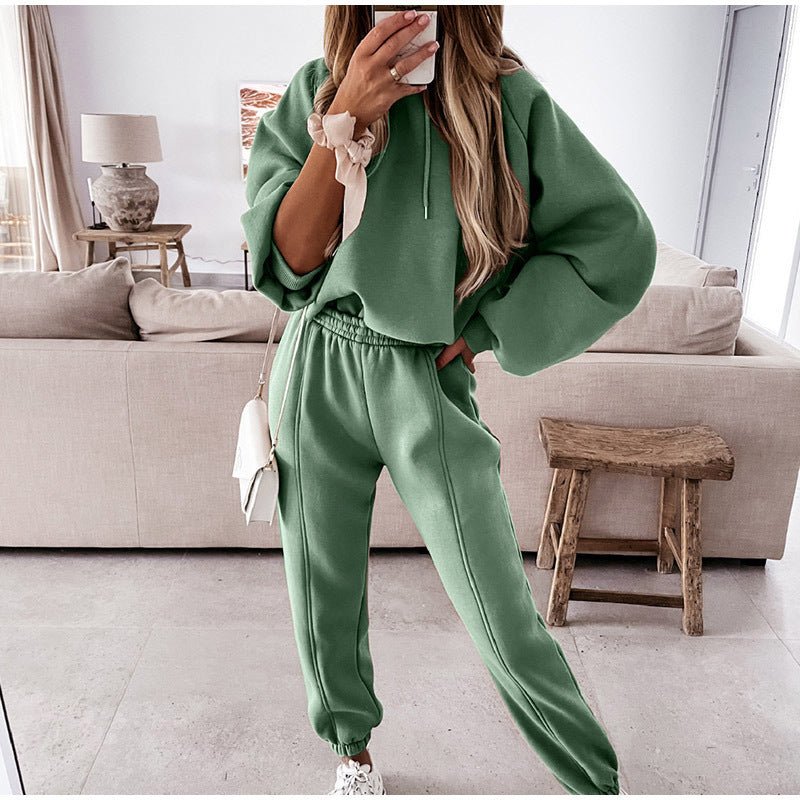 Street Chic Casual Set Sweater Green