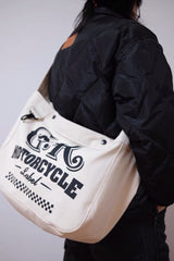 Stylish and Practical Solid Canvas Newsboy Motorcycle Bag With hook