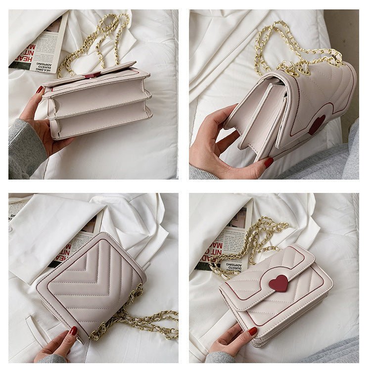 Stylish Chain Messenger Clutch Bag: Trendy Underarm Design White