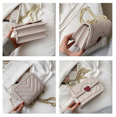 Stylish Chain Messenger Clutch Bag: Trendy Underarm Design White