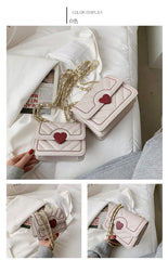 Stylish Chain Messenger Clutch Bag: Trendy Underarm Design White