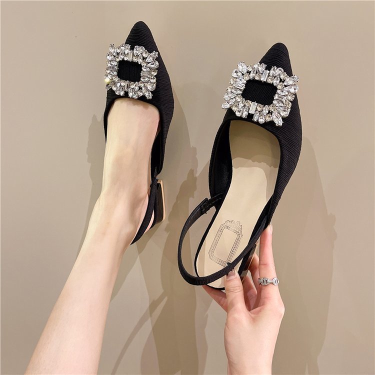 Stylish Fashion Women Cute Outerwear Fairy Shoes flats for office wear Black