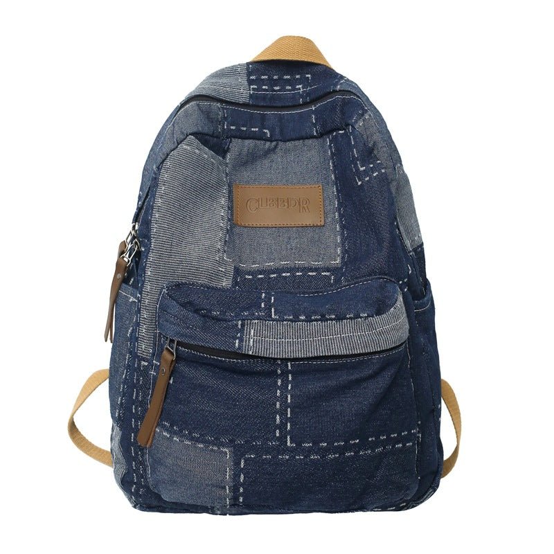 Stylish High School Bag: Large Capacity Backpack for Men and Women Blue