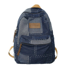 Stylish High School Bag: Large Capacity Backpack for Men and Women Blue