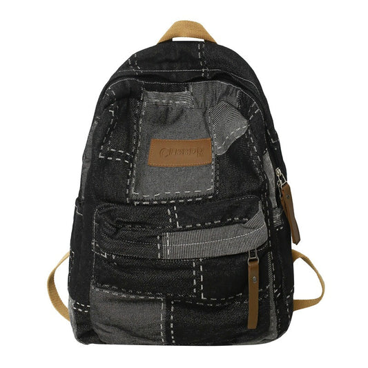 Stylish High School Bag: Large Capacity Backpack for Men and Women Black