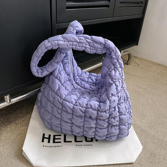 Stylish Pleated Cloud Shoulder Handbag - Fashion Statement Bag Purple