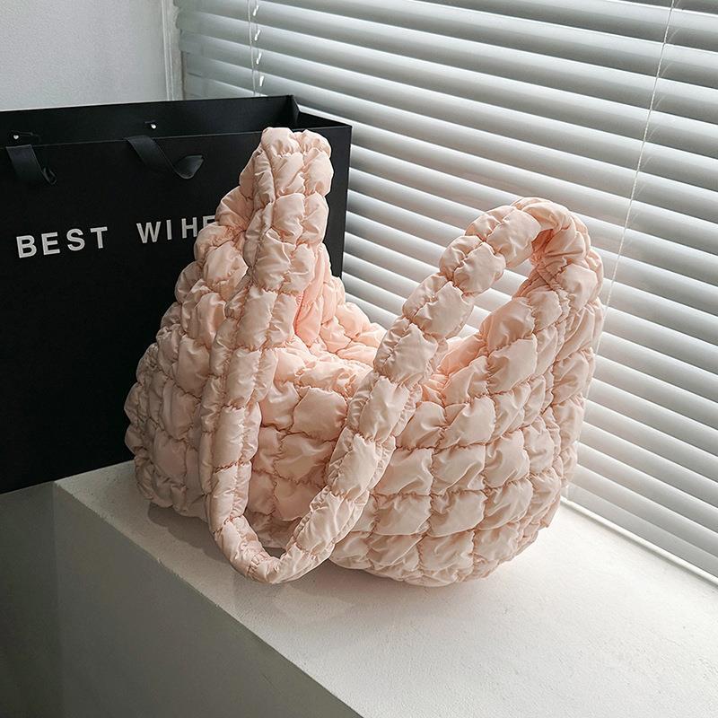 Stylish Pleated Cloud Shoulder Handbag - Fashion Statement Bag Pink