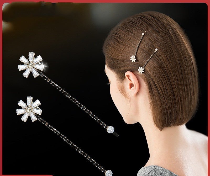 Stylish Side Hairpin Set: Short Headdress Clip Assorted Collection Silver