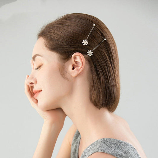 Stylish Side Hairpin Set: Short Headdress Clip Assorted Collection Silver