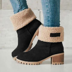 Suede Adjustable Ankle Boots Black