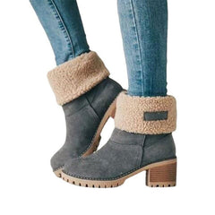 Suede Adjustable Ankle Boots Black