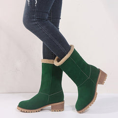 Suede Adjustable Ankle Boots Green