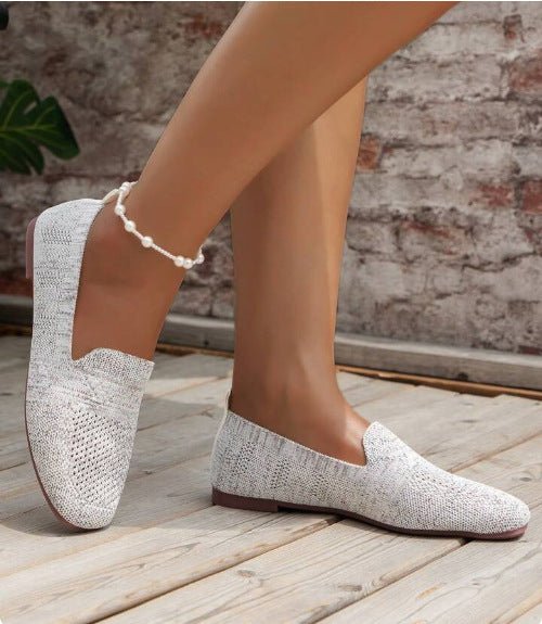 Summer Round Toe Women's Low Top Sports Flat Shoes White