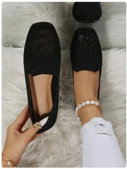 Summer Round Toe Women's Low Top Sports Flat Shoes Black