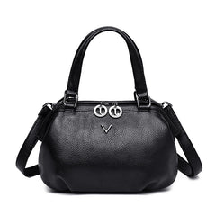 Summer Small Clutch - Luxury Genuine Leather Tote Handbag for Women Black