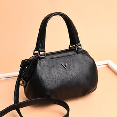 Summer Small Clutch - Luxury Genuine Leather Tote Handbag for Women Black