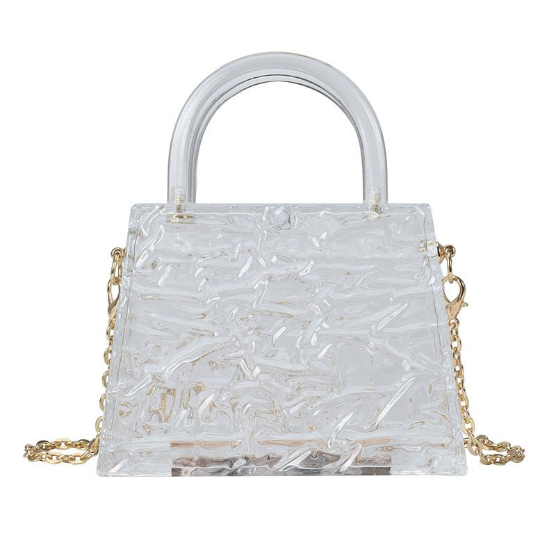 Super Mini Transparent Chain Small Bag Bag Lipstick Bag Headphone Bag Women Transparent