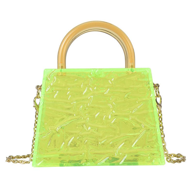 Super Mini Transparent Chain Small Bag Bag Lipstick Bag Headphone Bag Women Green
