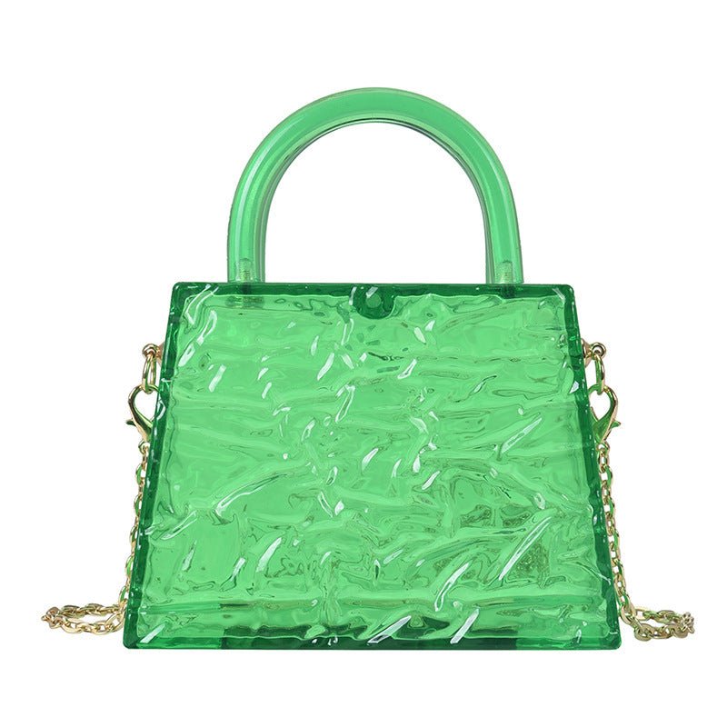 Super Mini Transparent Chain Small Bag Bag Lipstick Bag Headphone Bag Women Dark green