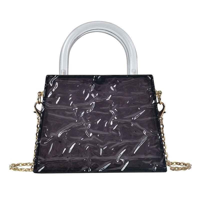 Super Mini Transparent Chain Small Bag Bag Lipstick Bag Headphone Bag Women Black