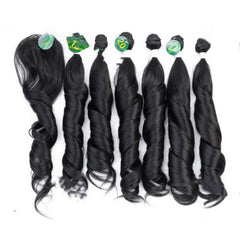 Synthetic Fiber Hair Curtain Wig for Effortless Elegance 1B