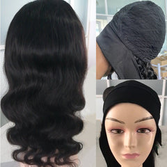 Synthetic Headgear with Long Black Mid - section Big Wave Curly Wig Black