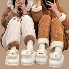 Thermal Removable Waterproof Cotton Slippers for Winter Bliss Khaki