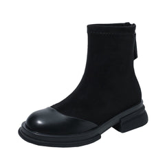 Thick Bottom Chunky Heel Martin Boots Brown