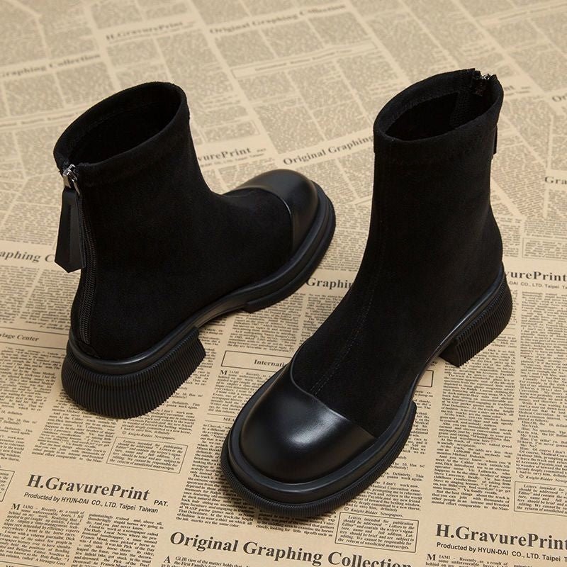 Thick Bottom Chunky Heel Martin Boots Khaki