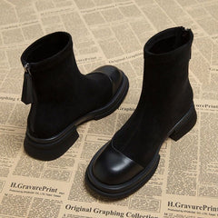 Thick Bottom Chunky Heel Martin Boots Khaki