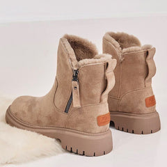 Thick Plush Snow Boots Women Faux Suede Non - slip Winter Shoes Black