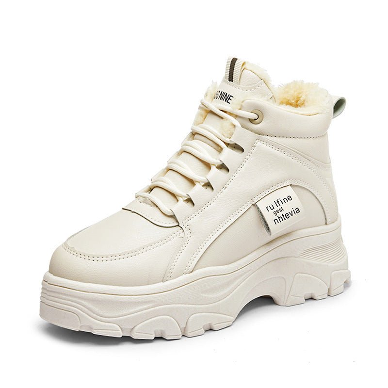 Thickened Sneakers – Stylish Comfort with Extra Cushioning Beige