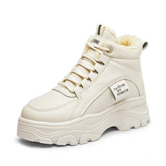 Thickened Sneakers – Stylish Comfort with Extra Cushioning Beige