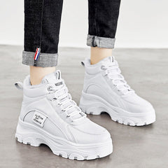 Thickened Sneakers – Stylish Comfort with Extra Cushioning White