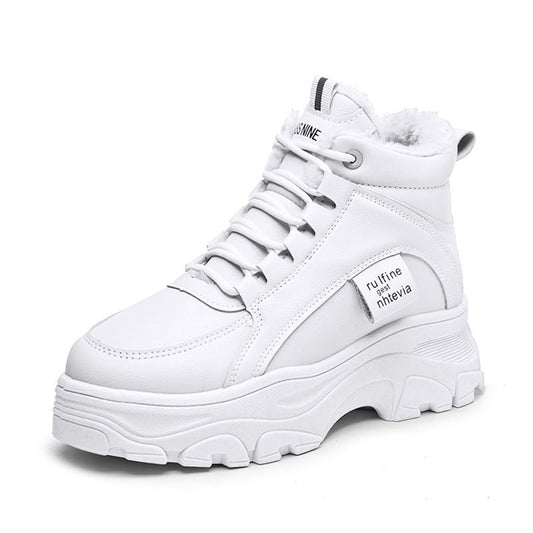 Thickened Sneakers – Stylish Comfort with Extra Cushioning White