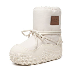 Thickened Winter Warm Snuggle Delights Sleeve Cozy Cotton Cloud Boots Beige