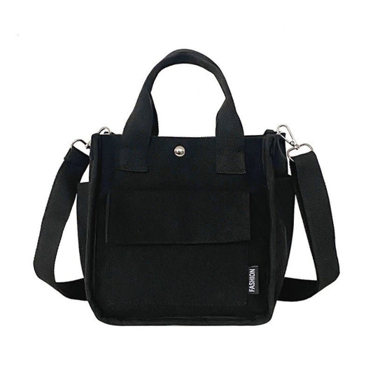 Three - Dimensional Clutch Canvas Crossbody Bag with Pockets Black