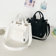 Three - Dimensional Clutch Canvas Crossbody Bag with Pockets Black