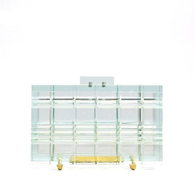 Transparent Acrylic Clutch Bag Fishbone chain 65cm