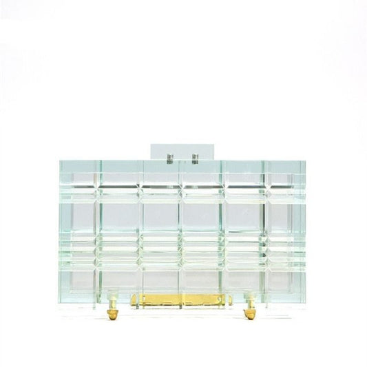 Transparent Acrylic Clutch Bag Fishbone chain 65cm