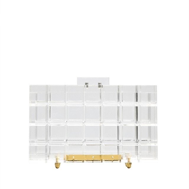 Transparent Acrylic Clutch Bag Fishbone chain 65cm