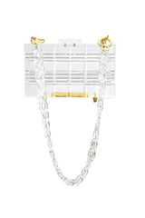 Transparent Acrylic Clutch Bag Fishbone chain 65cm