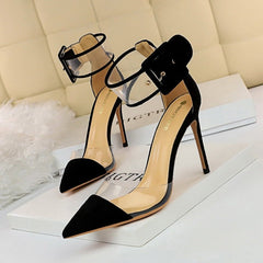 Transparent high heels Black