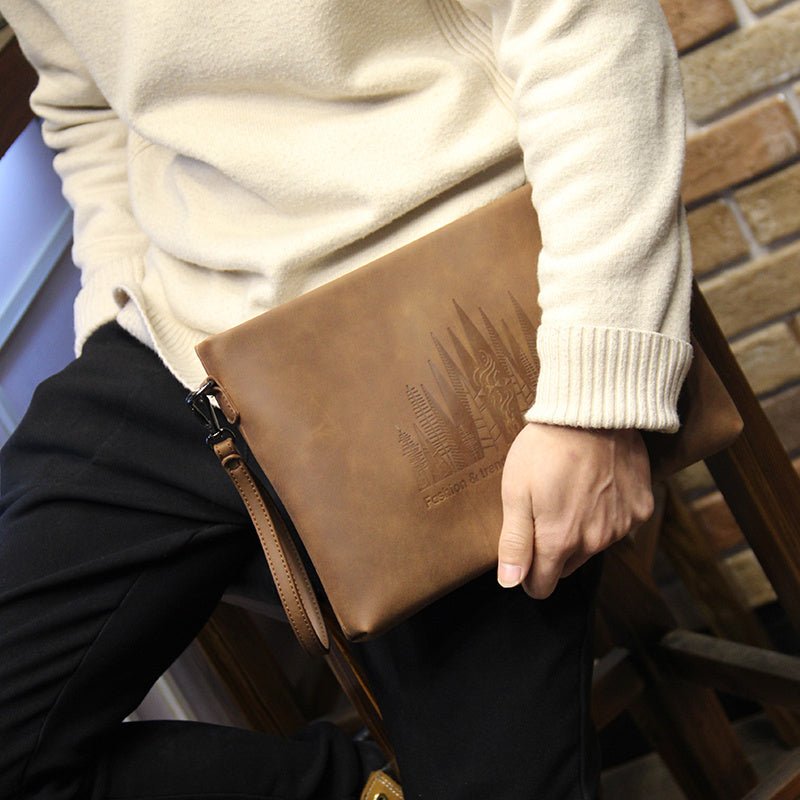Trendy Fashion Clutch Bag Brown
