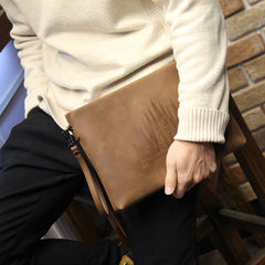 Trendy Fashion Clutch Bag Brown