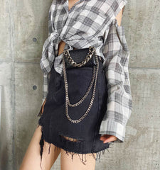 Trendy Mini Clutch: Lipstick Chain Waist Bag for Women Black